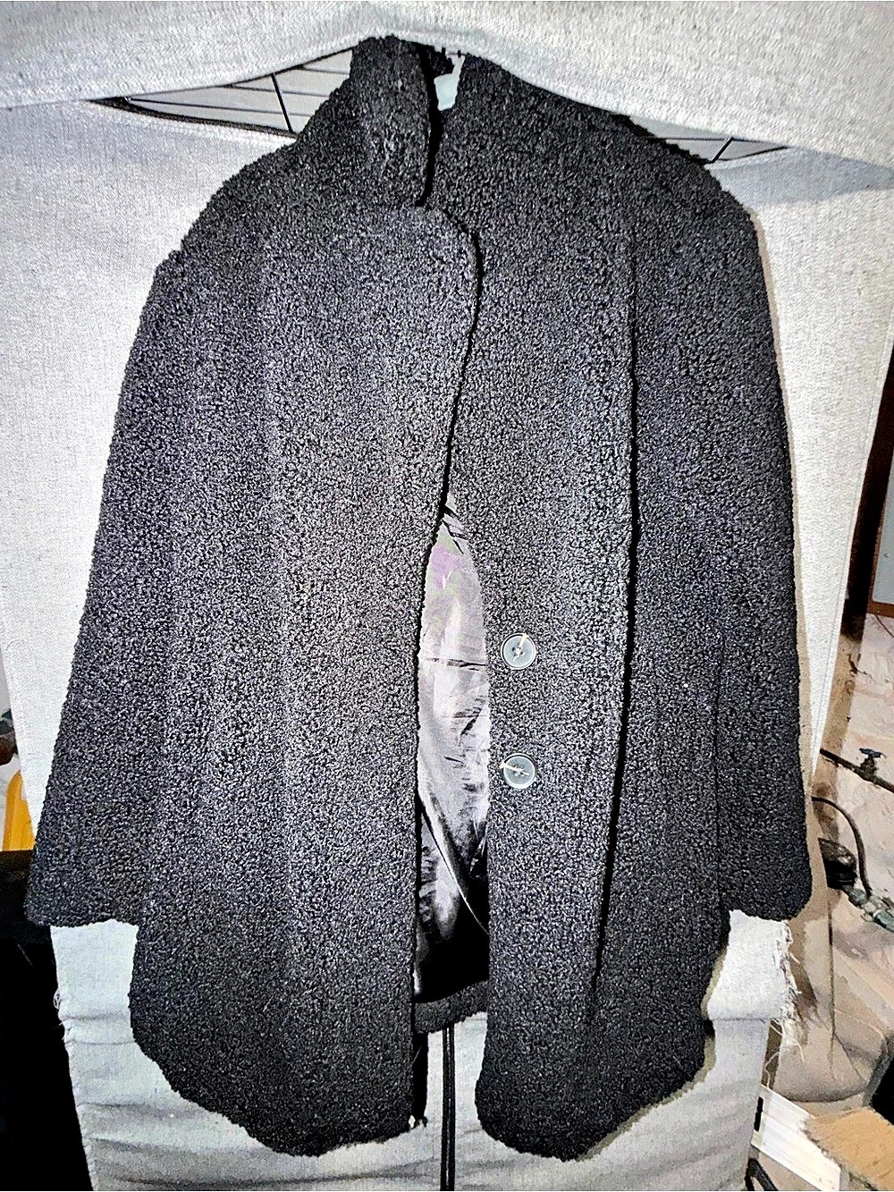 Women's Black Button-Front Coat